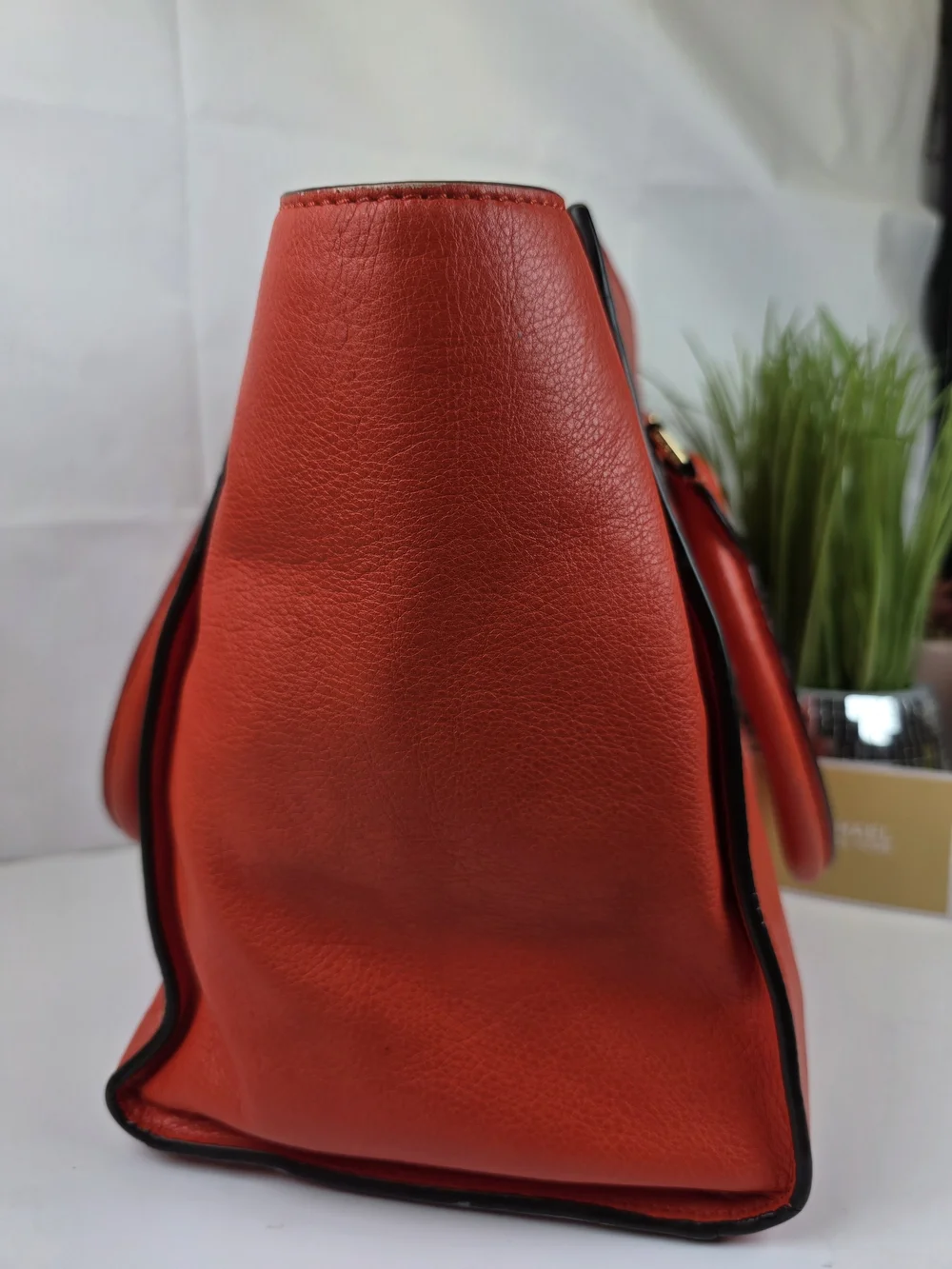 Michael michael Kors Sophie Orange Red Leather Satchel Shoulder Hand Fall Bag